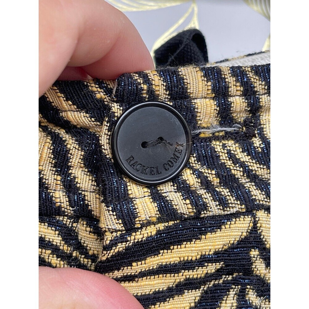 Rachel Comey Zebra Metallic Brocade Pants Gold Black Wide Leg Button Fly Size 10 - Picture 4 of 12